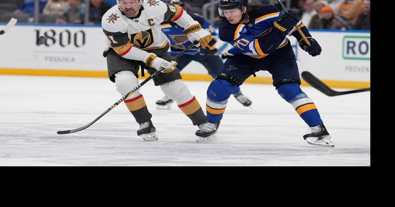 Stone scores 19 seconds into game, Hertl scores in 4th straight, and Vegas downs St. Louis 4-2