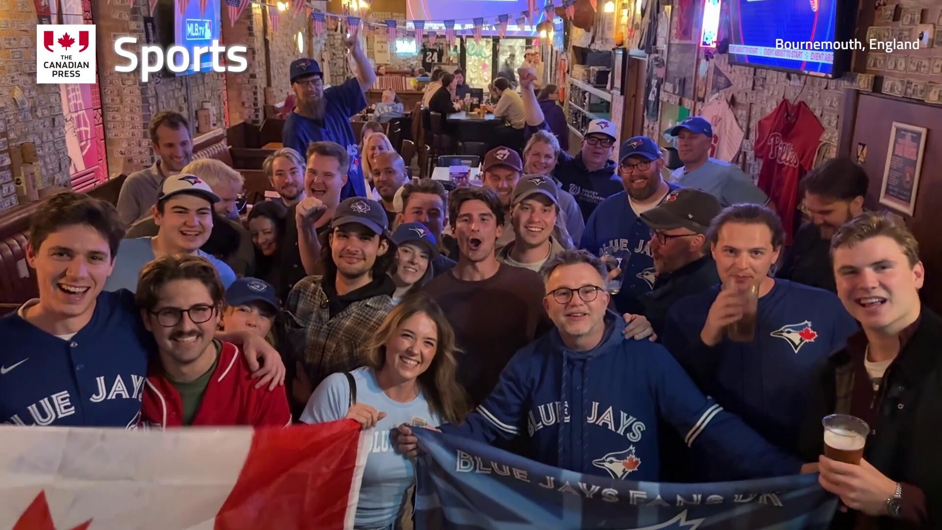 An absolute blast': Dozens of Blue Jays fans in UK gather for Game