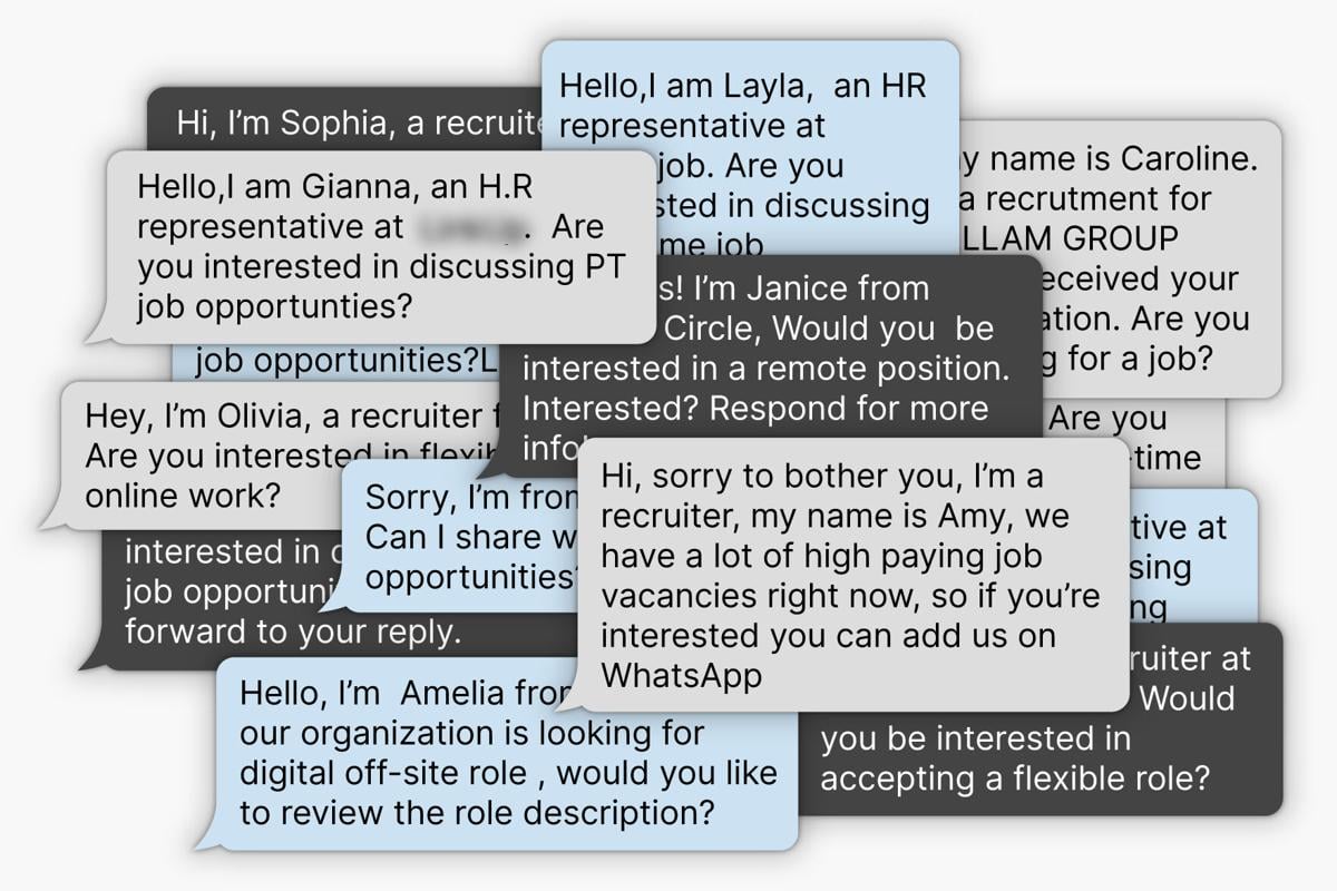 A text spammer offered me a job. I said yes