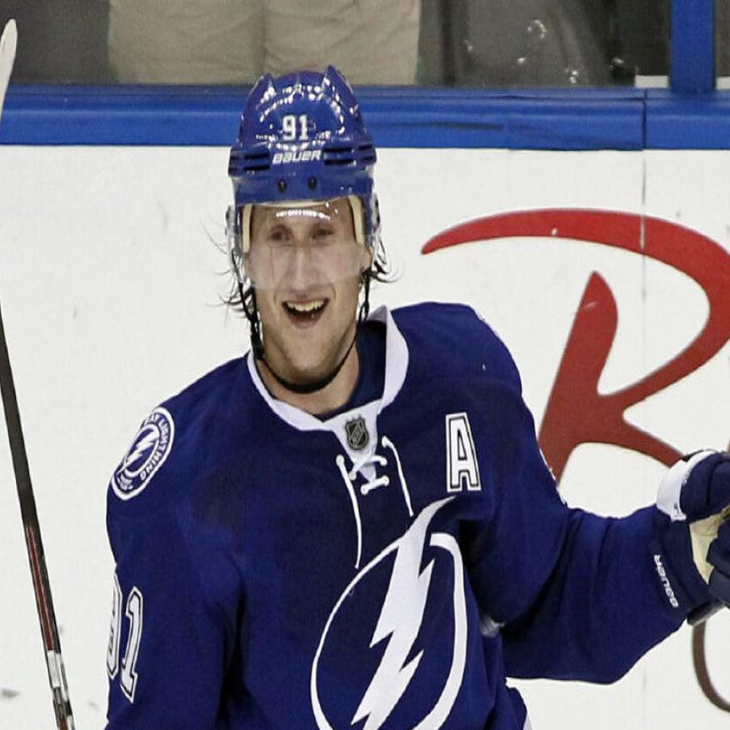 Tampa Bay Lightning's Steven Stamkos wears a special Military