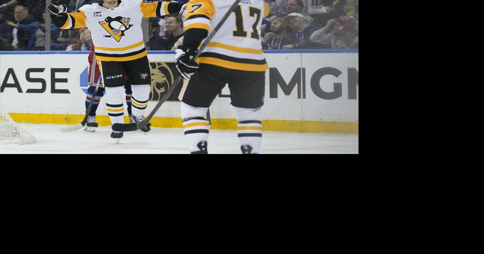Tomasino scores tiebreaking goal and short-handed Penguins hold on to beat Rangers 3-2