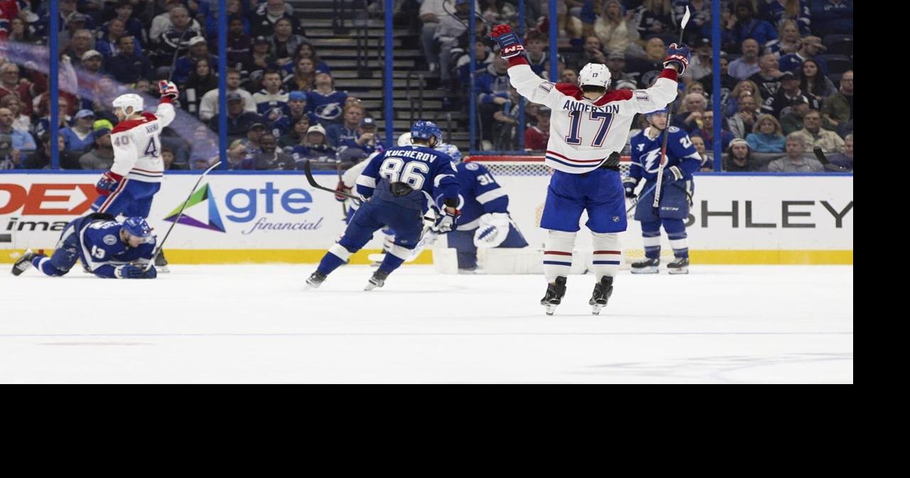 Jake Evans scores for the career-high 5th consecutive game, surging Canadiens beat Lightning 5-2