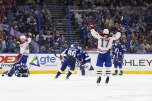 Jake Evans scores for the career-high 5th consecutive game, surging Canadiens beat Lightning 5-2