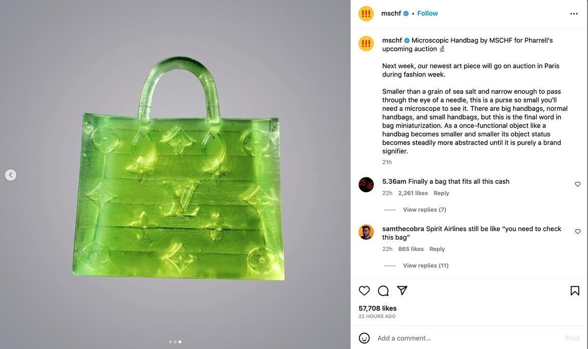 MSCHF creates microscopic Louis Vuitton handbag