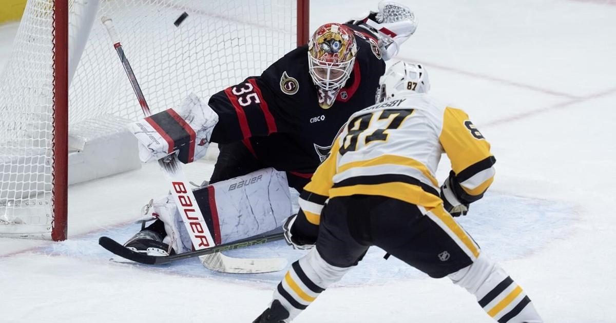 Ullmark's surprise start helps Senators beat Penguins 3-2 in OT