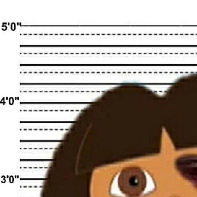 Meme of dora the explorer with a chad face