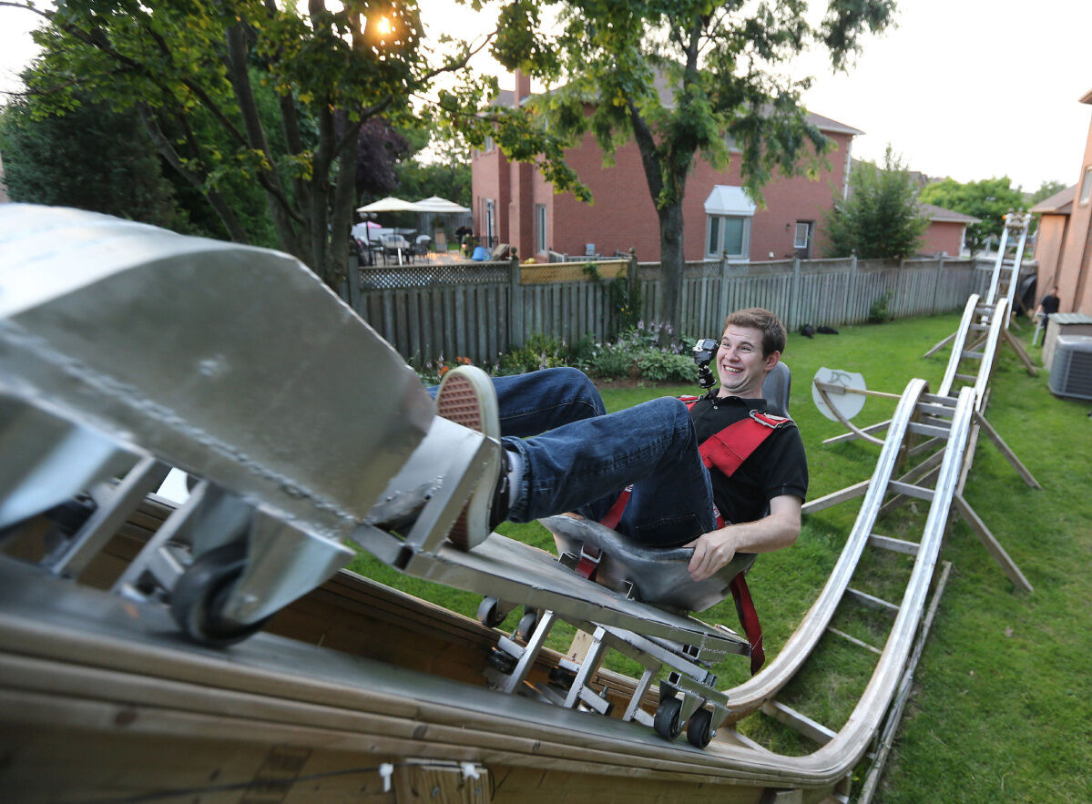 Like a Rolling Zone Student builds backyard coaster