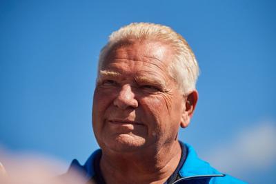 Ford joined Mayor Alex Nuttall in visiting homeless encampments in Barrie, Ont.