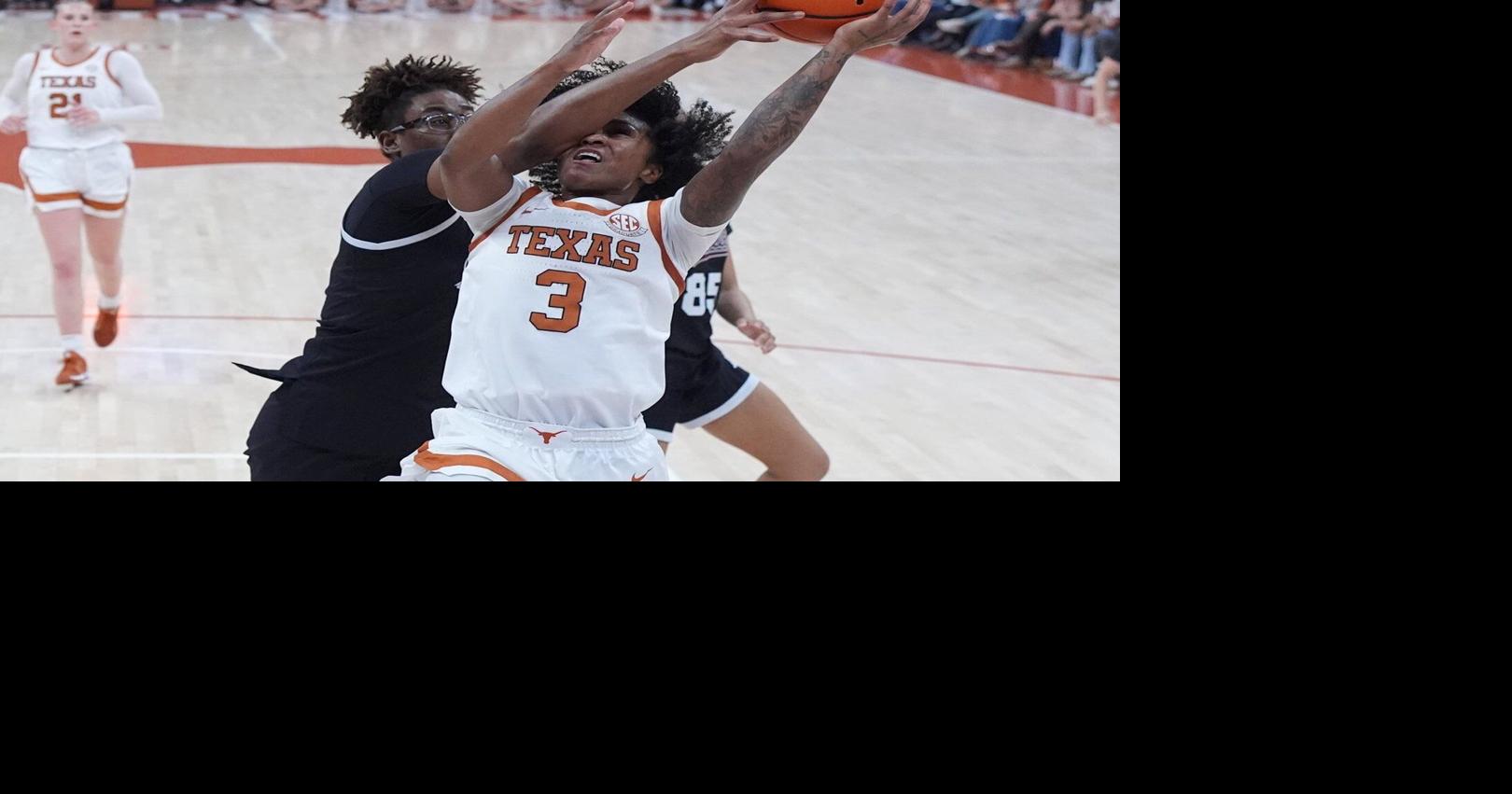 Madison Booker scores 23 points and No. 4 Texas routs Mississippi State 92-42