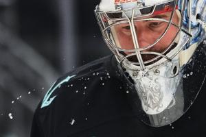 Grubauer stops all 19 shots in relief as the Kraken beat the Sharks 4-1