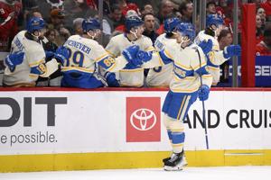 Philip Broberg scores twice as the Blues beat the Capitals 5-2 to move closer to a playoff spot