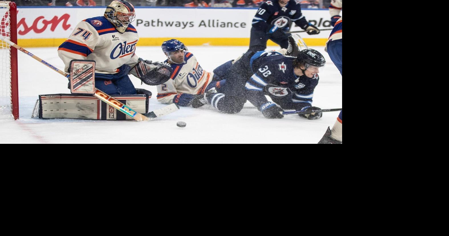 Four goals in the first period spur Edmonton Oilers to 6-2 win over Winnipeg Jets