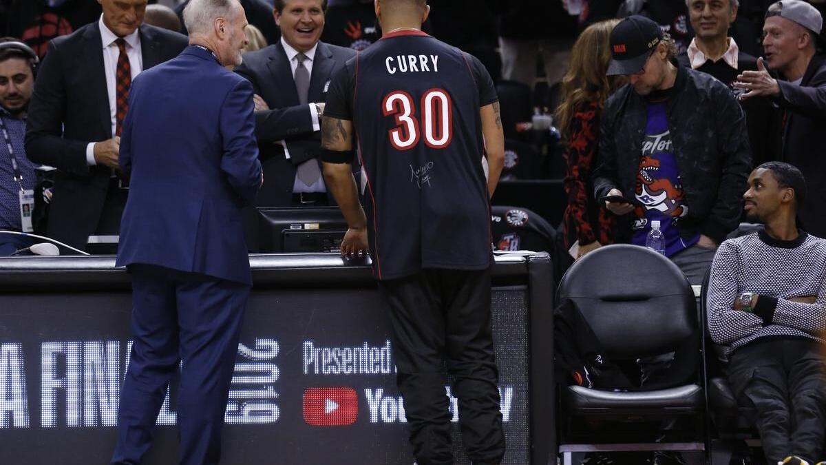 Look: Drake Arrives to Game 1 of NBA Finals Wearing Dell Curry Raptors  Jersey, News, Scores, Highlights, Stats, and Rumors