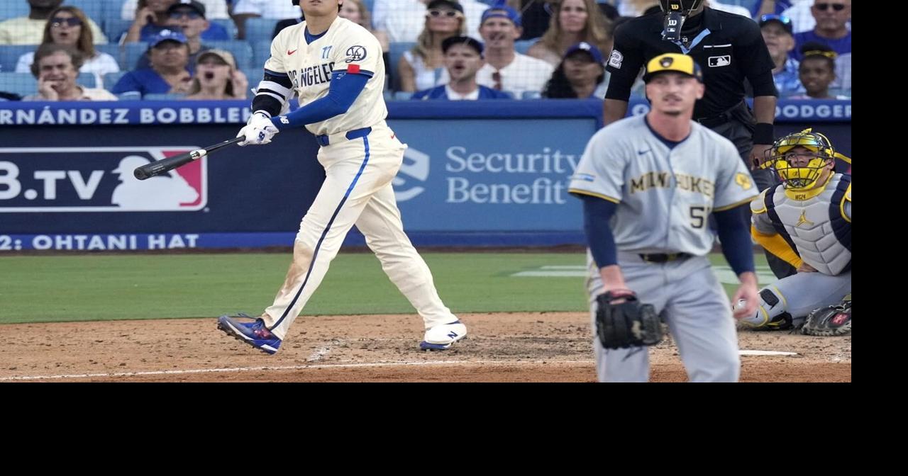 Ohtani breaks out of batting slump, accomplishes rare feat in Dodgers' 5-3 victory over Brewers