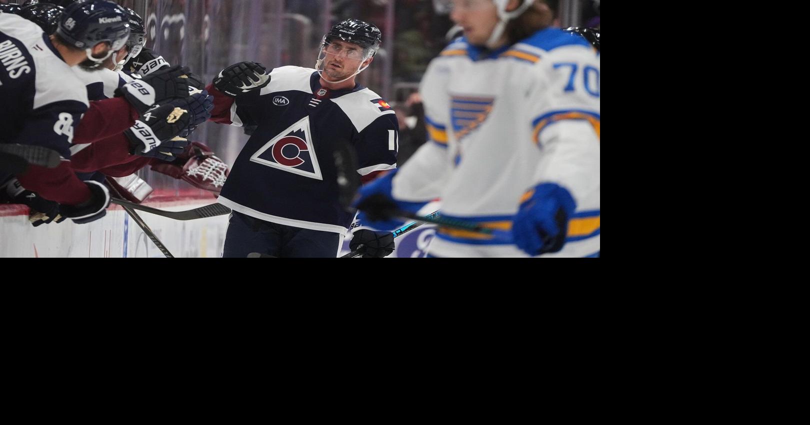 MacKinnon scores 400th goal and Nichushkin nets hat trick as Avalanche rout Blues 6-1