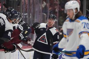 MacKinnon scores 400th goal and Nichushkin nets hat trick as Avalanche rout Blues 6-1