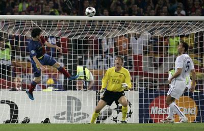 Messi's favorite goal, a header for Barcelona in 2009 Champions League final, to become work of art
