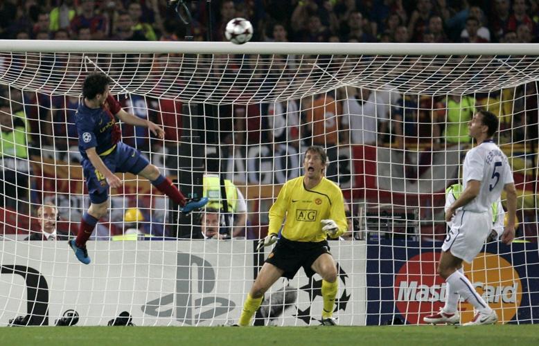 Messi's favorite goal, a header for Barcelona in 2009 Champions League final, to become work of art