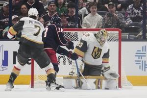 Adin Hill makes 27 saves and Vegas Golden Knights beat the Columbus Blue Jackets 4-0