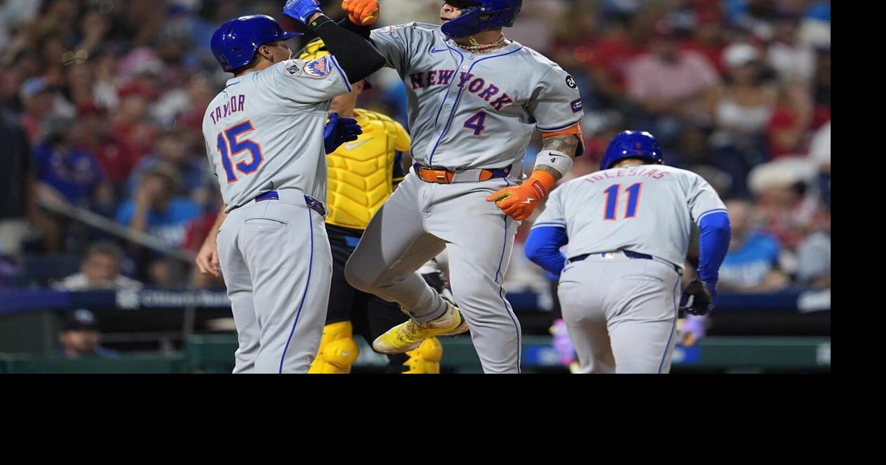 Alvarez, Nimmo, Bader hit 3 run homers to lead Mets over Phillies 11-3 for 12th win in 14 games