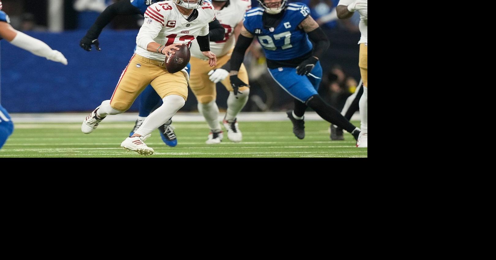 Brock Purdy throws career high 5 TD passes and leads 49ers to 5th straight win, 48-27 over the Colts