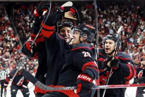 Hurricanes' Sebastian Aho celebrates arrival of baby during extended break in Stanley Cup Playoffs
