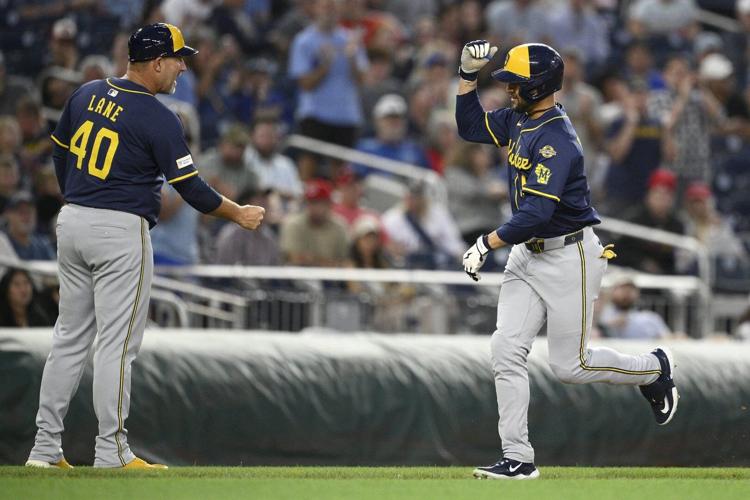 Blake Perkins homers twice as Brewers get 25 hits in 16-9 win over Nationals