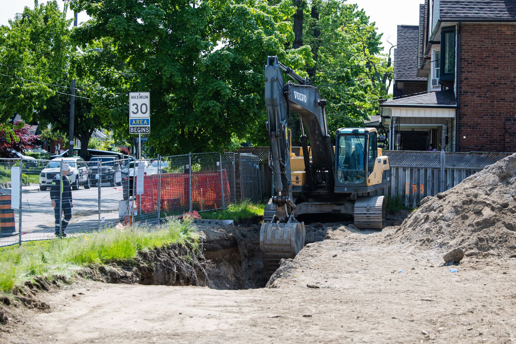 Two men seriously injured after being trapped in trench