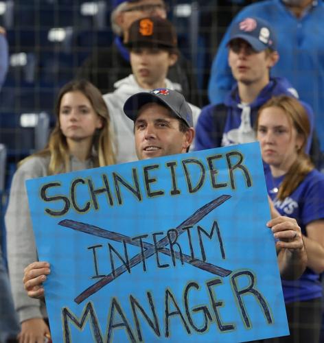 Blue Jays make Schneider full-time manager on 3-year deal