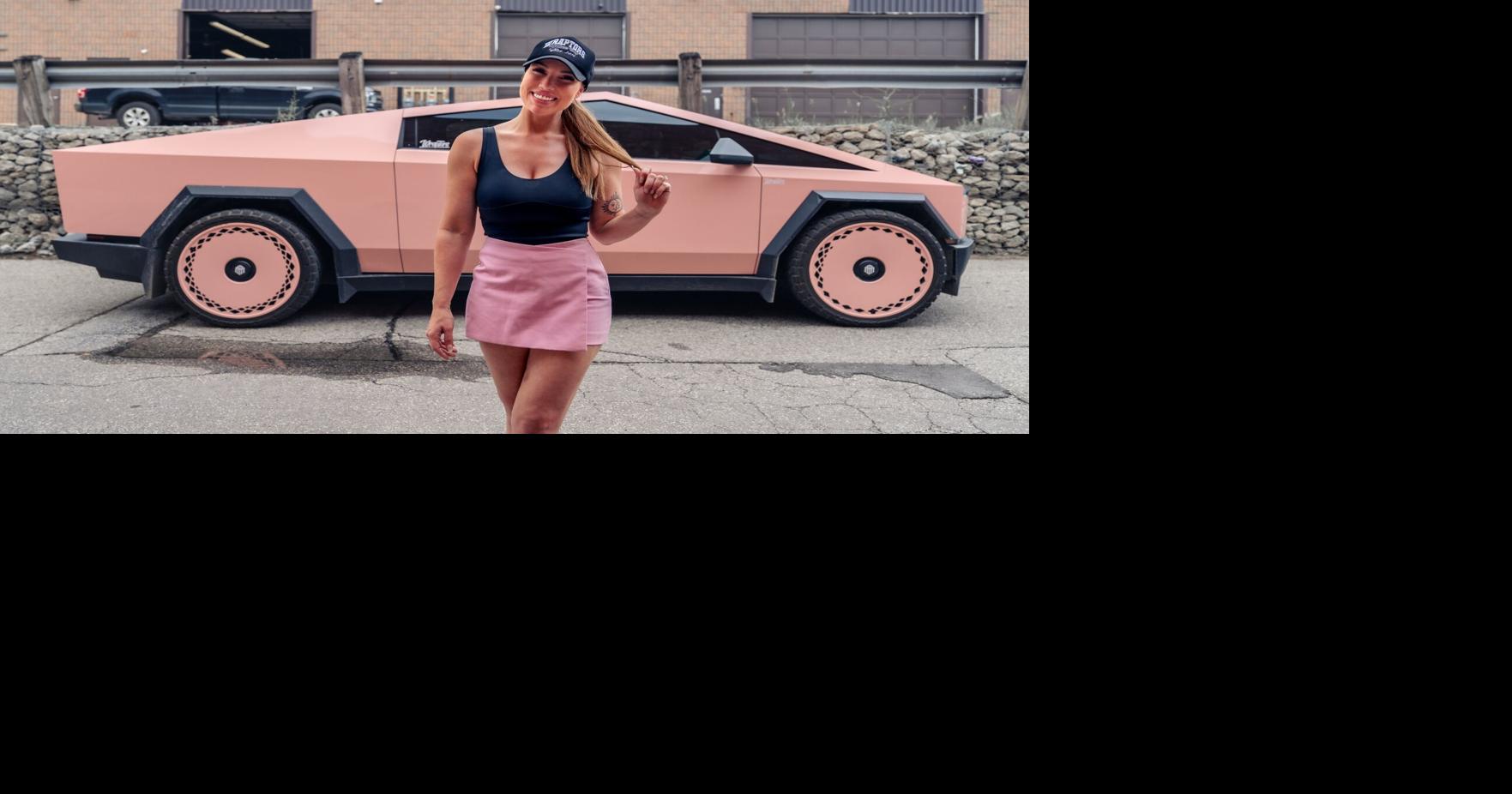 Tesla Cybertruck has a bad rap. She gave hers a peachy wrap