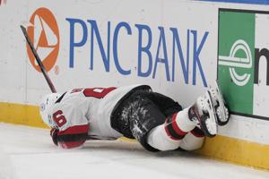 NHL points leader Jack Hughes injured in Devils' loss to Blues