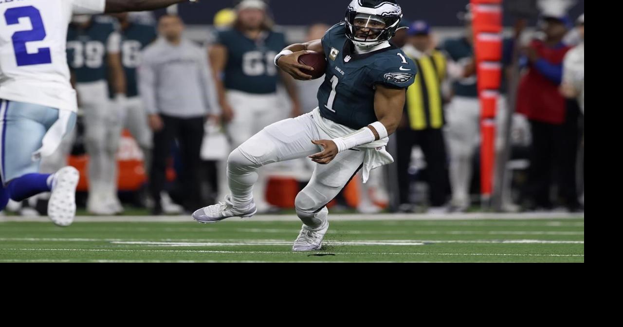 Hurts accounts for 4 TDs as Eagles roll past bumbling, Prescott-less Cowboys 34-6