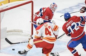 Jacob Markstrom makes 34 saves as Flames beat Canadiens 2-1