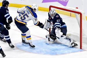 Kyrou scores two as Blues ground struggling Jets 4-1