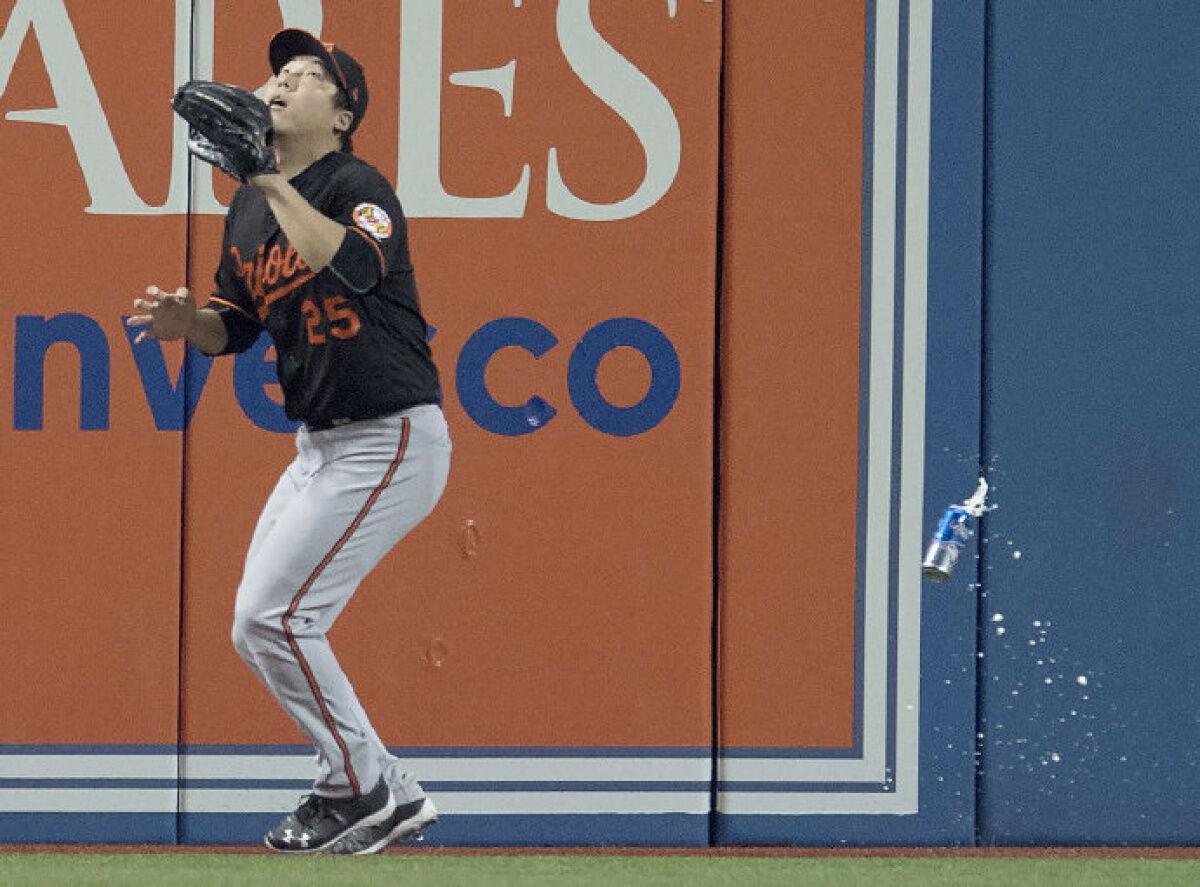 Baltimore Orioles left fielder Hyun Soo Kim (25) bats in the