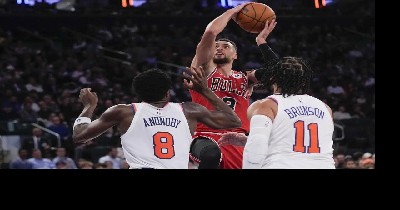LaVine scores 31 points, White hits winning free throws and Bulls outlast Knicks 124-123