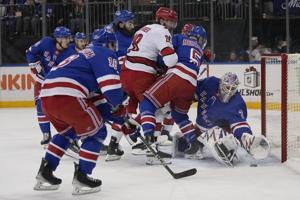 Roslovic scores winning goal as Hurricanes down Rangers