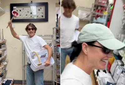 Justin Trudeau and Katy Perry dance in Montreal Home Hardware to Xav Trudeau's song