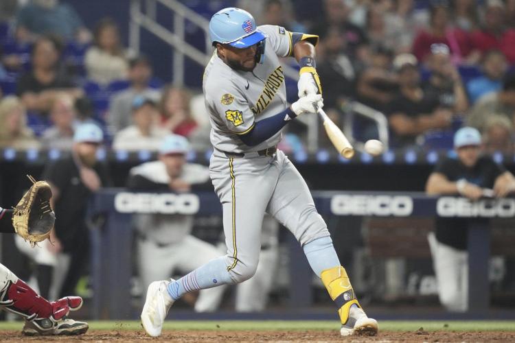 Yelich scores from first on Chourio's double and Brewers beat Marlins 6-5