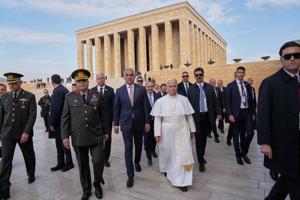 Pope Leo XIV encourages Turkey to be a force for stability and peace as he opens first foreign trip