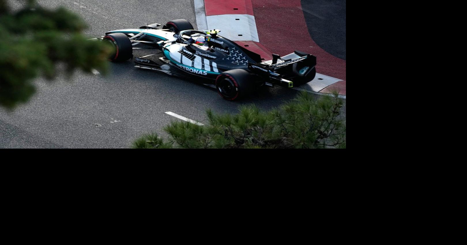 Russell takes Azerbaijan GP pole after F1 leader Antonelli hits the wall