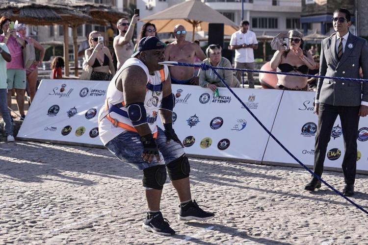 Popular Egyptian 'strong man' goes for another jaw-dropping challenge: Pulling a ship with his teeth