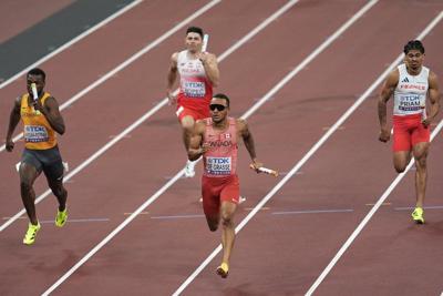 Canadian men's 4x100-metre relay team takes silver at world athletics championships