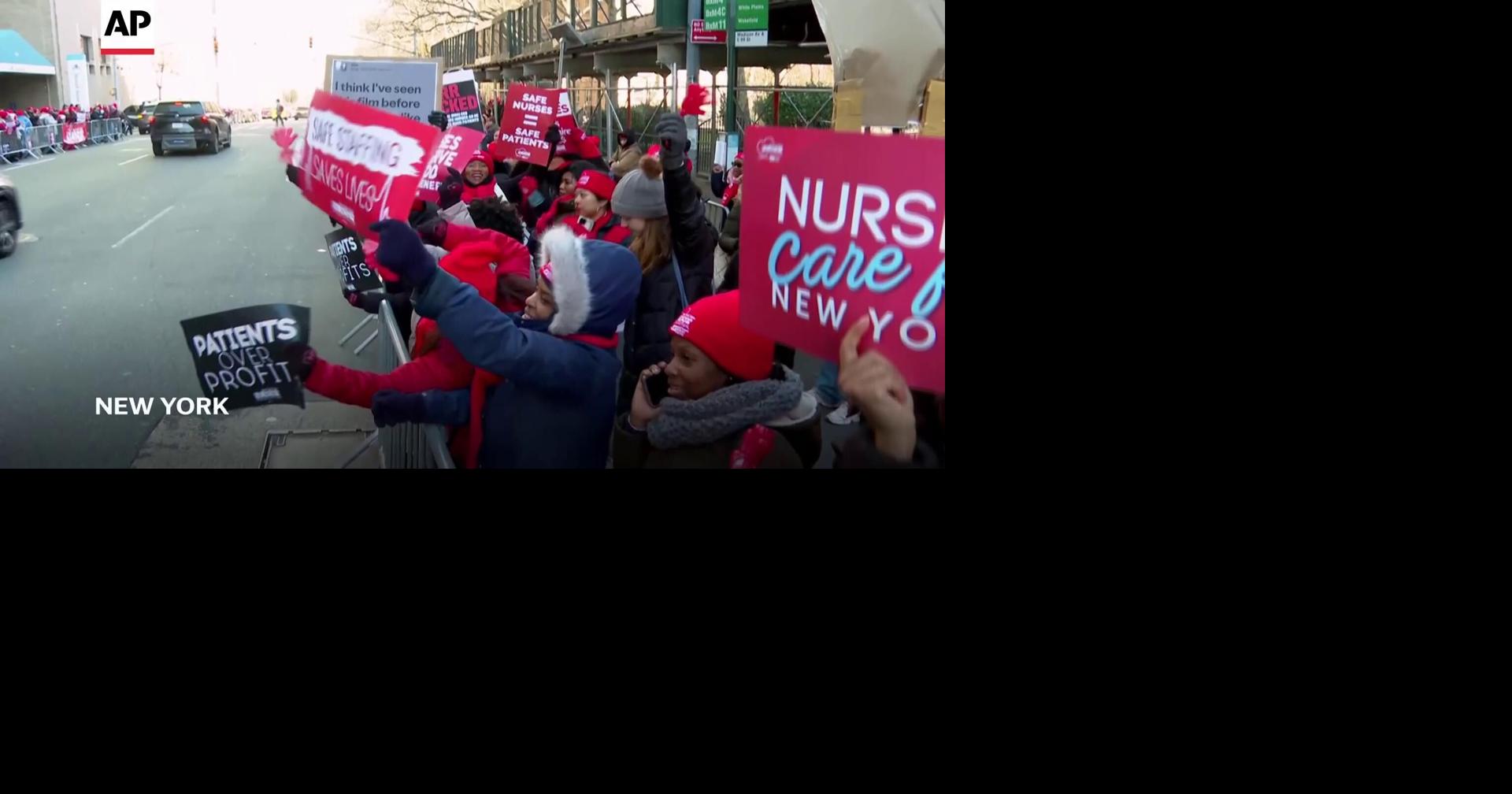 Hospital and nurses fail to negotiate during second day of NYC’s largest nursing strike in decades