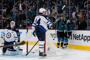 NHL roundup: Misa scores in OT as Sharks ground Jets 2-1