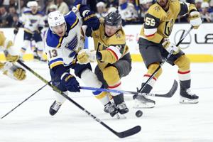 Buchnevich scores 38 seconds into overtime, Blues top Golden Knights 2-1