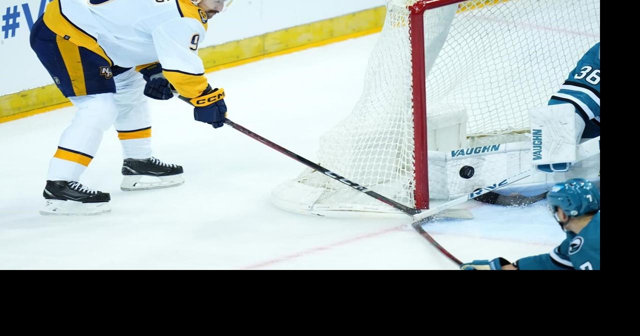 Predators beat Sharks 3-2 to sweep 2-game series in Prague