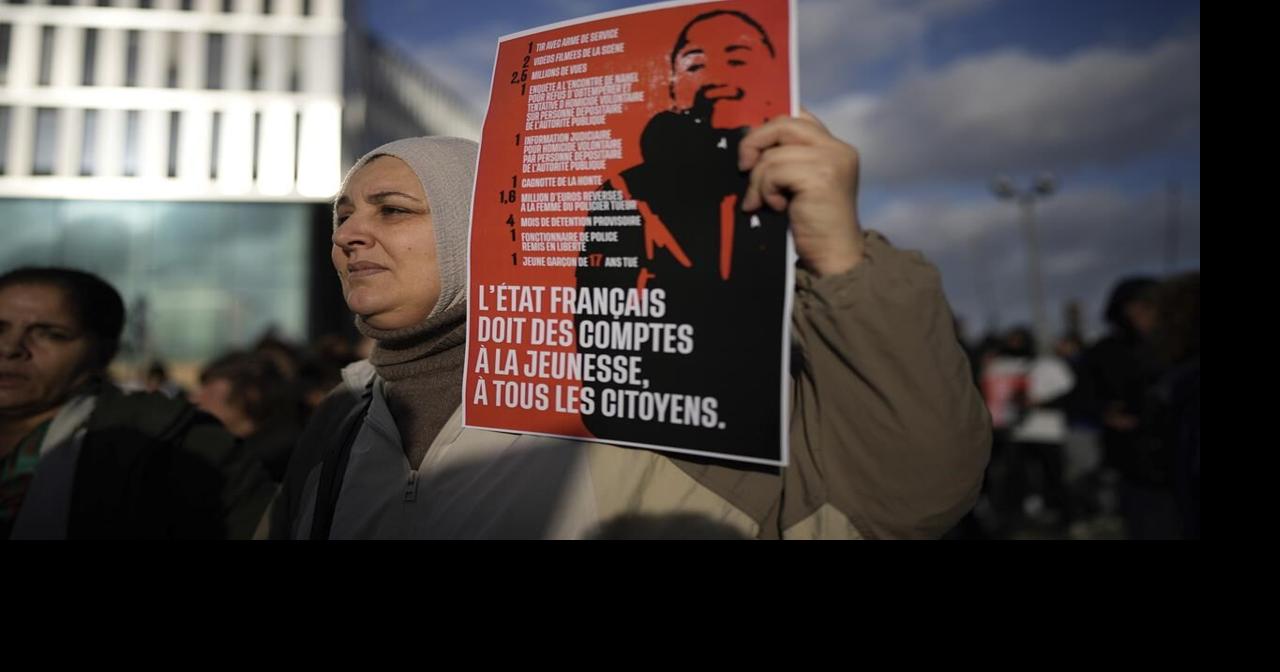 Mother of teen killed during a traffic stop in France leads a protest ...