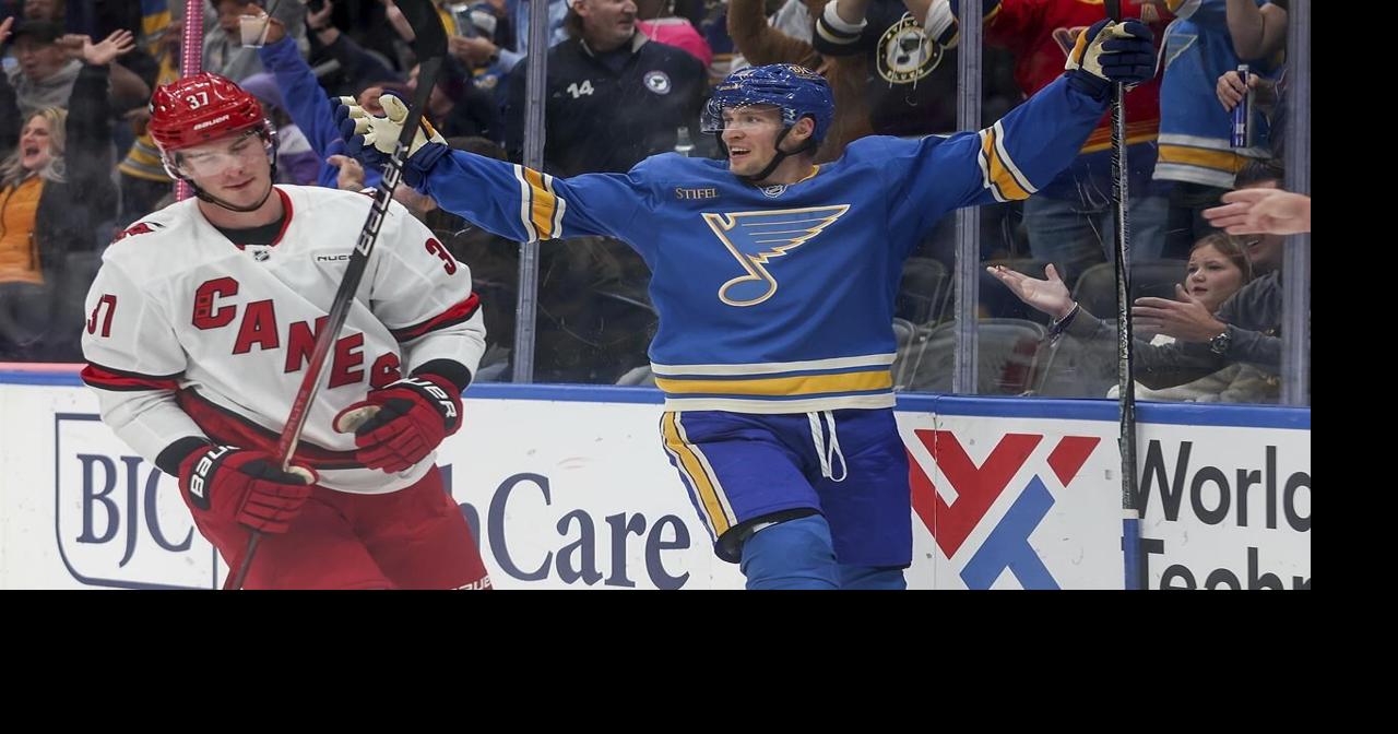 Kapanen scores in 3rd period as the Blues beat the Hurricanes 4-3