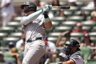 Aaron Judge ties A-Rod on Yankees' all-time home run list at 351 in win over Braves